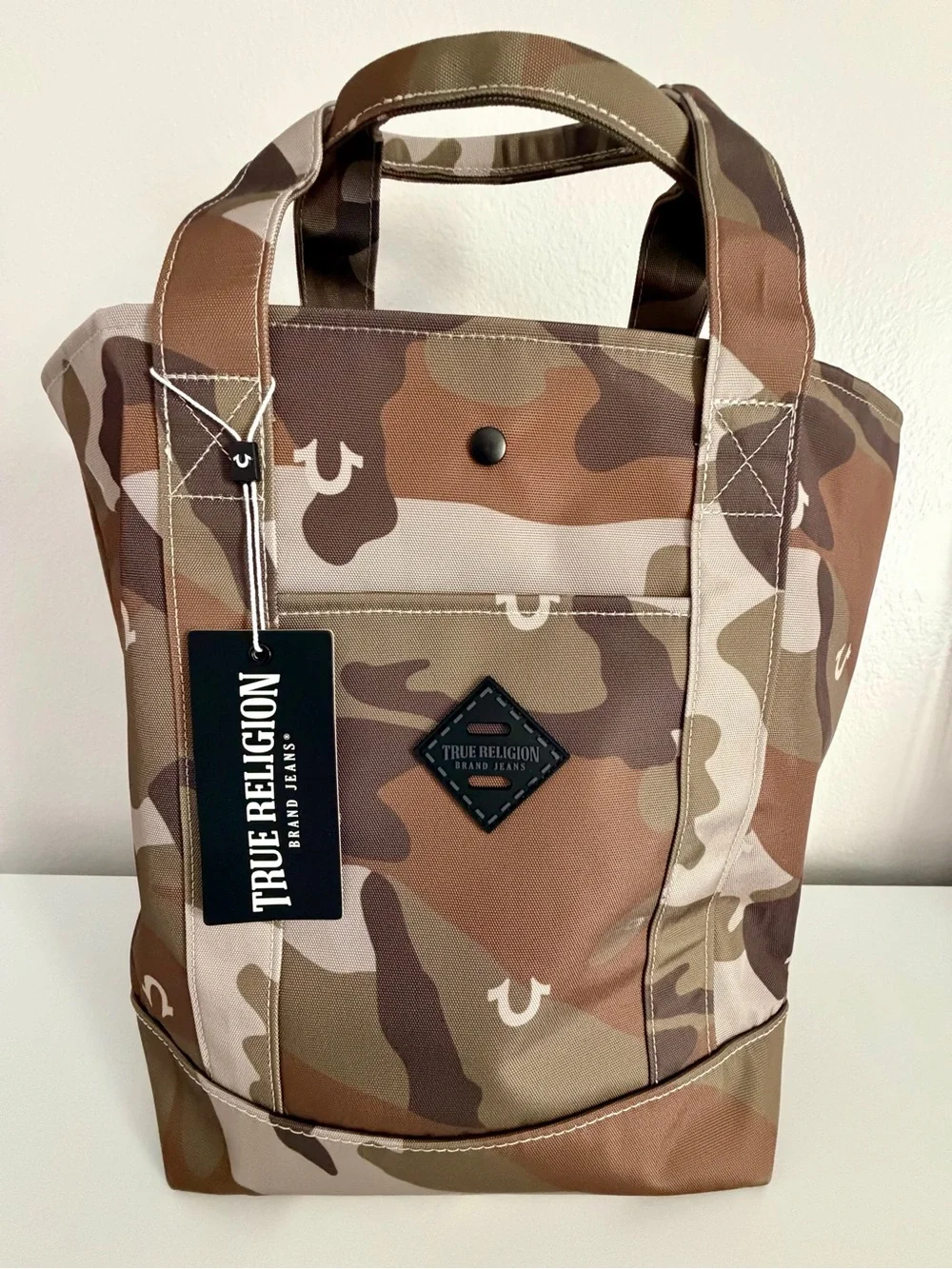 True Religion Dribble Camo Tote Bag. Y2K Utility Streetwear Granola Outdoor Gorp